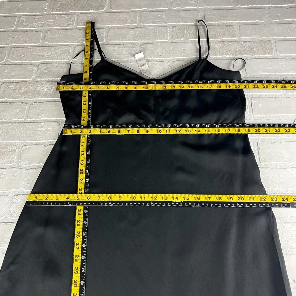 J Crew Collection Natasha Slip Dress 16 Black Whimsigoth Satin Romantic Feminine